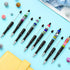10 Pieces Plastic Beadable Pen Bead Ballpoint Pen Assorted Bead Pen Shaft Black Ink Rollerball Pen with Extra Refills for Kids Students Office Sch...