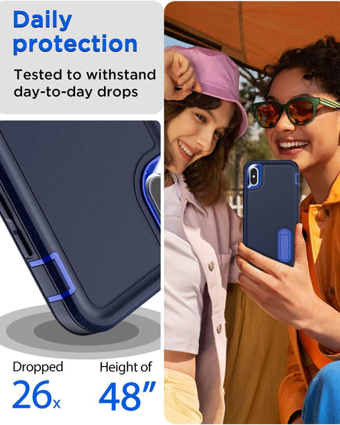 AICase for iPhone X/XS Case Built-in Kickstand with Glass Screen Protector,Heavy Duty Drop Protection Full Body Rugged Shockproof Military Protect...