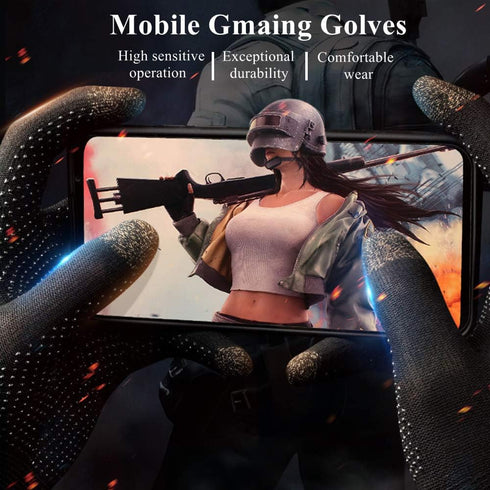 Gaming Gloves for Touchscreen, High-Sensitive Anti-Sweat Breathable Seamless Game Gloves for PUBG Mobile/Knives Out/Rules of Survival...