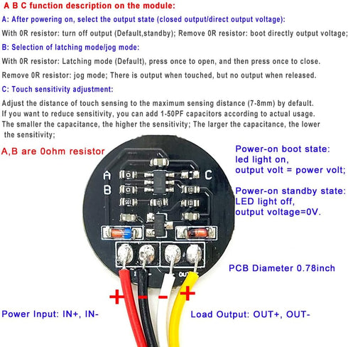 2pcs DC 3V-30V 5V 12V 2A Miniature Capacitive Touch Switch Sensor Module Mini Bistable Button touch Electronic Switch Control for LED Relay Latch/...