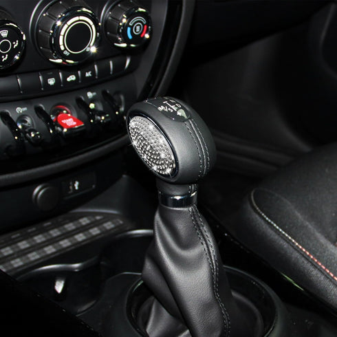 TOMALL Bling Gear Shift Knob Cover Compatible with Mini Cooper F54 F56 F55 Diamond Shifter Panel Interior Shift Gear Lever Cover Trim with Crystal...