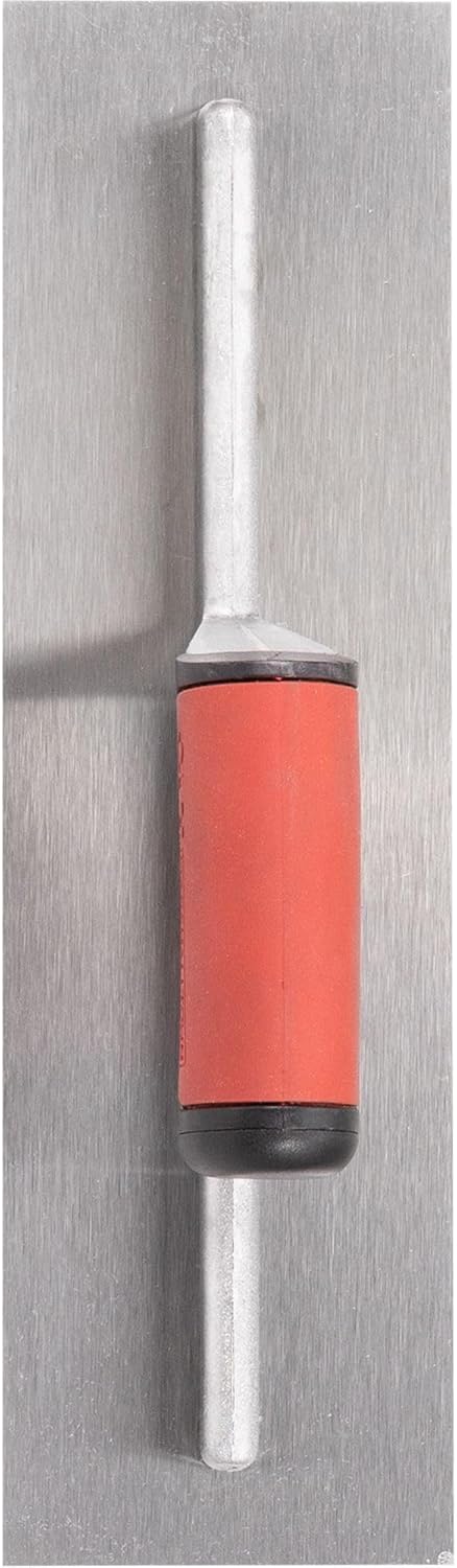 QLT by MARSHALLTOWN Concrete Finishing Trowel, Square Shank Mounting, 14 x 4 Inch Carbon Steel Blade with Soft Grip Handle, Concrete Tools, FT144...