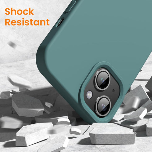 OuXul for iPhone 14 Case, iPhone 13 Case Shockproof Liquid Silicone Protective Phone Case with Soft Anti-Scratch Microfiber Lining Ultra Slim Drop...