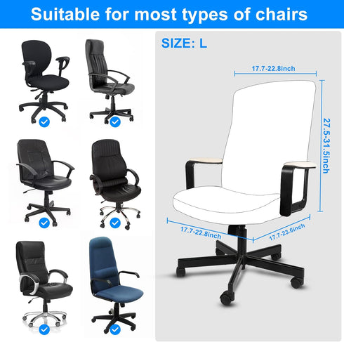 Stretch Office Chair Cover, Soft Comfortable Computer Chair Covers with Durable Zippers, Universal Boss Chair Cover, Elastic Washable Office Chair...