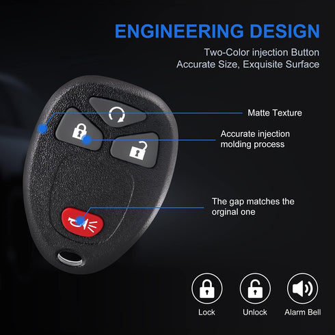 Key Fob Keyless Entry Remote: Keyless Control Clicker Compatible with Chevy SilveradoTraverse Equinox Avalanche GMC Sierra Pontiac Torrent Saturn ...