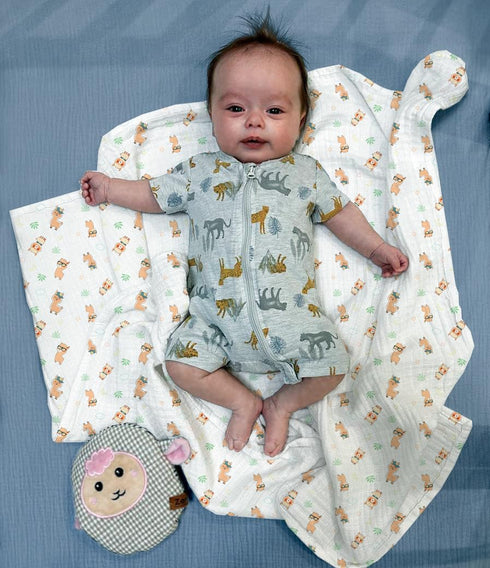 hugs & llamas | 100% Organic Cotton Muslin Swaddle Blankets | Unisex Swaddle Blanket | Extra Soft | Swaddles for Newborns and Infants | Machine Wa...