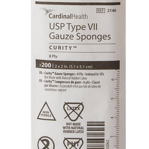 Covidien 2146 Curity Gauze Sponge, Non-Sterile, 2" x 2", 8-Ply (Pack of 200)...