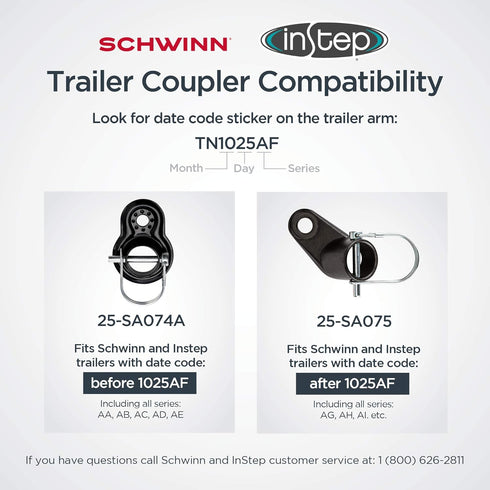 Schwinn Coupler Hitch Attachment Compatible for both Schwinn & InStep Bike Trailer, Flat and Angled Couplers for Wide Range of Bicycle Carriers, T...