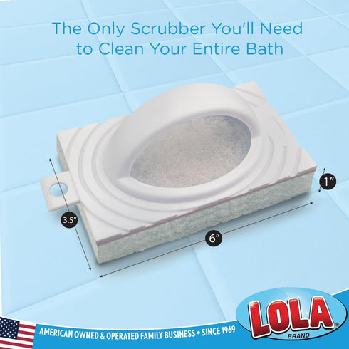 Lola Products All Purpose Scrubber Bath and Tile Scrubber Light Duty, Non-Scratch Comfortable Finger Grip Handle Easy To Use Various Surface Clean...