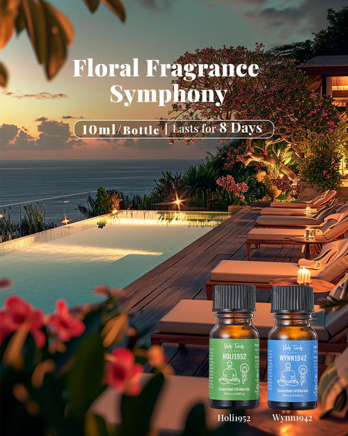 VTS Hotel Scent Essential Oils with Waterless Diffuser, Luxury Hotel Inspired Home Fragrance Aromatherapy Oil Blends 6x10ml, Air Freshener Hotel C...