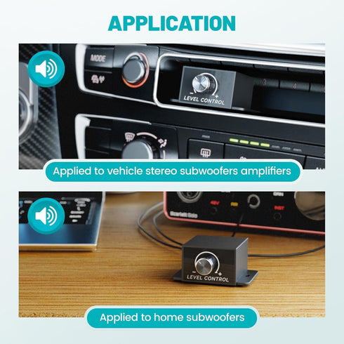 Universal Car Amplifier RCA Level Controller, Car Audio Bass Control Knob, Sub Amp Volume Control Cable for Car, Motorcycle, Speakers, Home Theate...