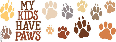 Tervis My Kids Have Paws Made in USA Double Walled Insulated Tumbler Travel Cup Keeps Drinks Cold & Hot, 16oz Mug - No Lid, Clear...
