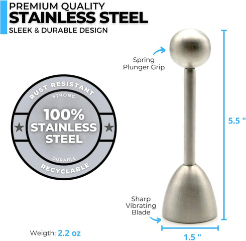 ICO Stainless Steel Egg Topper and Perfect Egg Opener for Soft Boiled Eggs, Egg Cracker for Hard Boiled Eggs...