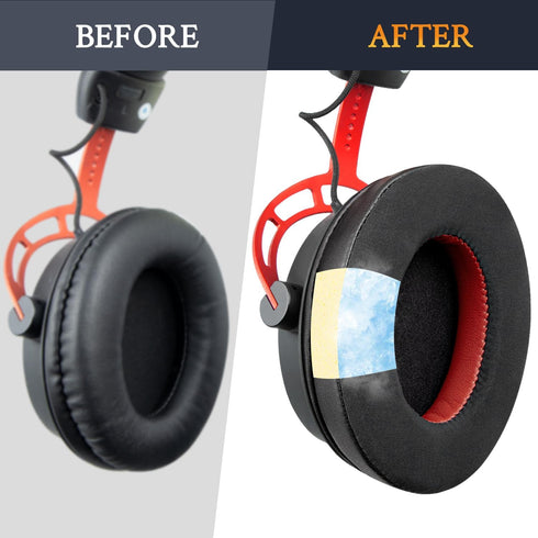 SOULWIT Replacement Earpads for HyperX Cloud 1/2/Pro/Core/Alpha/Alpha S/Flight/Stinger/Mix/CloudX/CloudX Chat, Ear Pads Cushions with Softer High-...