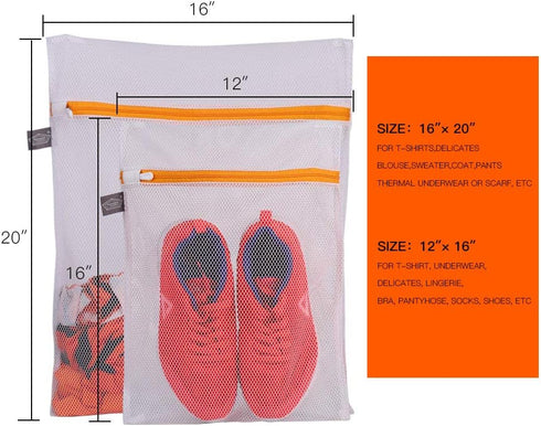 Kimmama Laundry Bags Mesh Wash Bag, Lingerie Bags for Washing Delicates, Net Washer Sack with Zipper, Dryer Pouch for Cleaning and Drying Cloths, ...