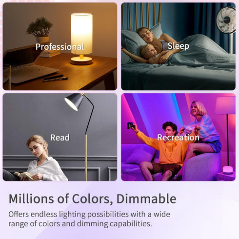Matter Smart Light Bulbs, 2.4G WiFi Color Changing Light Bulbs, 9W/800LM, Bluetooth Light Bulb Work with Siri/Alexa/Google Assistant/SmartThing, A...