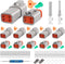 JRready ST6327-4 Deutsch 4 Pin DT Connector Kit, Gray Waterproof DT Connector 4 Pin(5 Pairs), Size 16 Stamped Contacts for Truck, Motorcycle, Off-...