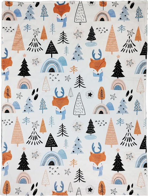Baby Blanket for Boys Girls (Fox Printed, 30"x40") with Double Layer Dotted Backing Soft Plush Minky Blanket for Toddlers Newborn...