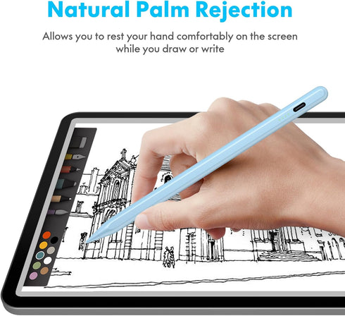 Stylus Pen for iPad 2024-2018 with Faster Charge,Tilt Sensor Battery Indicators Pencil for Apple iPad Pro M4 2024,iPad Air M2 2024,iPad 10/9/8/7/6...