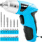 Hi-Spec 27pc 3.6V Blue USB Small Power Electric Screwdriver Set. Cordless & Rechargeable with Driver Bit Set...