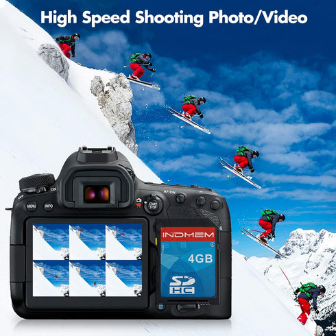 INDMEM SD Card 4GB SDHC Class 4 Flash Memory Card 4 GB Digital Camera Cards 2 Packs...