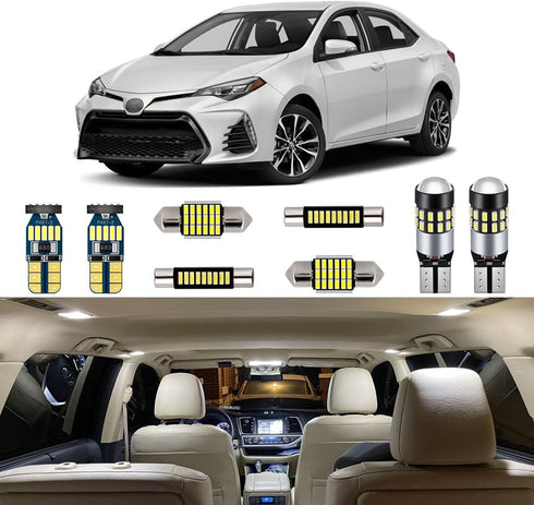 6 Piece White Interior LED Lights Kit for Toyota Corolla 2013 2014 2015 2016 2017 2018 2019 2020 2021 2022 Super Bright 6000K LED Interior Light B...