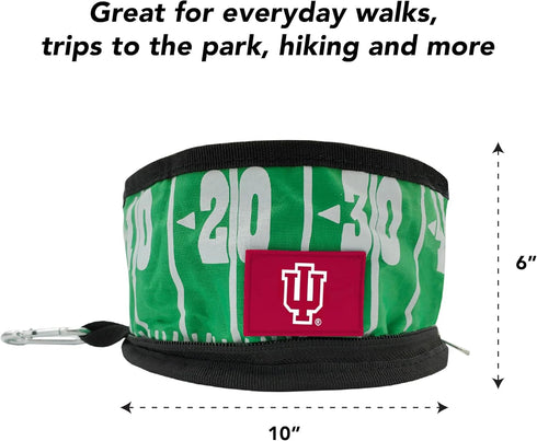 NCAA INDIANA HOOSIERS Collapsible Dog Travel Bowl, Food and Water Bowl for Dogs & Cats. Best Portable & Lightweight Leak-Proof Pet Bowl for Travel...