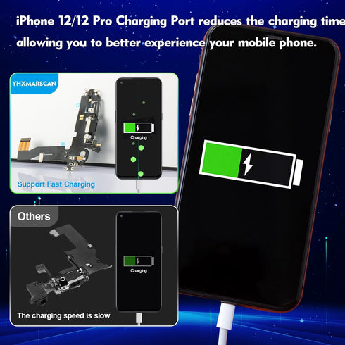 Charging Port Replacement for iPhone 12 USB Dock Connector Flex Cable Microphone Replacement for iPhone 12 Pro with Tools(6.1")...