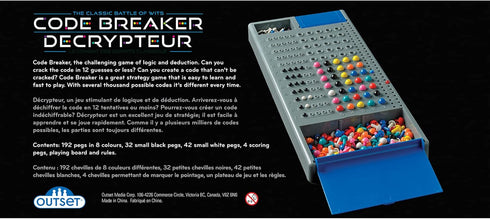 Outset Media Code Breaker - The Classic Battle of Wits, Logic & Deduction Head-to-Head, Strategy Code Creating & Cracking Peg Game, Outset Media, ...