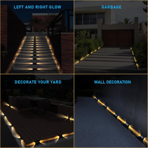 LED Solar Step Fence Lights Outdoor Stair Lights,Waterproof IP68 4 Pack Solar Deck Lights for Solar Decoration Lights for Yard, Patio, Garden, Wal...