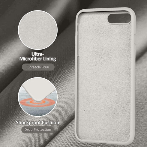 Vooii Compatible with iPhone 8 Plus Case, iPhone 7 Plus Case, Soft Silicone Gel Rubber Bumper, Microfiber Lining Hard Shell Shockproof Full Body P...