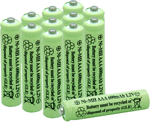 Solar Light Batteries AAA Triple A NIMH 600mAh 1.2V Rechargeable for Garden Lights Remotes Mice(12Pcs)...