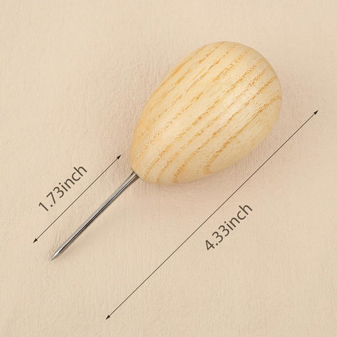 Lineco Wooden Ball Handle Awl. Extra-Heavy Duty, Comfortability and Good Control, Thin Point for Sewing...