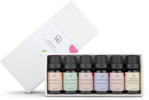 LittleHippo Set of 6 Premium 100% Pure Essential Oils 10ml Specially Formulated for Kids/Children for Use with WISPI (Lavender, Tea Tree, Geranium...