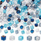 SUNNYCLUE 400Pcs 5 Colors Blue Square Glass Beads Blue Glass Cube Bead AB Color Faceted Transparent Glass Crystal Blue Cube Tiny Spacer Bead for J...