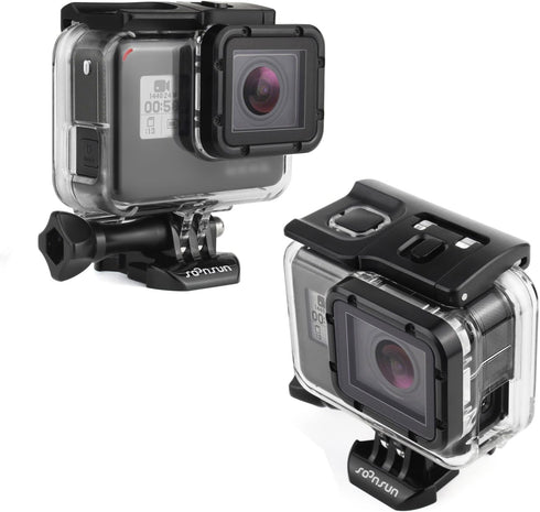 SOONSUN Skeleton Housing Case for GoPro Hero 7/6/5 Black, Hero (2018), Side Open Protective Case with Bracket Accessories – Ideal for Vlogging, Li...