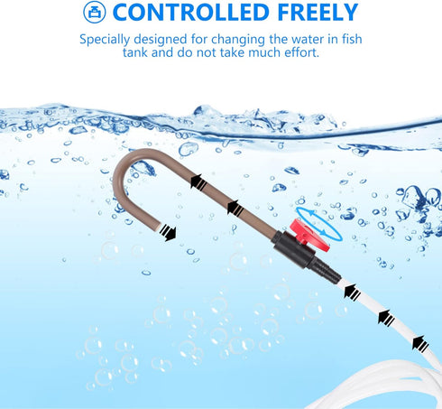 2 Pcs Aquarium Hook Water Changer - Bent Wall Mounted Fish Tank Water Changer with Flow Switch, Aquarium Vacuum Water Filler, Suit for 1/2'', 5/8'...
