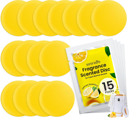 SereneLife Fragrance Disc 15pcs Lemon Scented Fragrance Disc, Suitable for Towel Warmer Buckets Convenient Size Fits in Most Air Freshener Holders...
