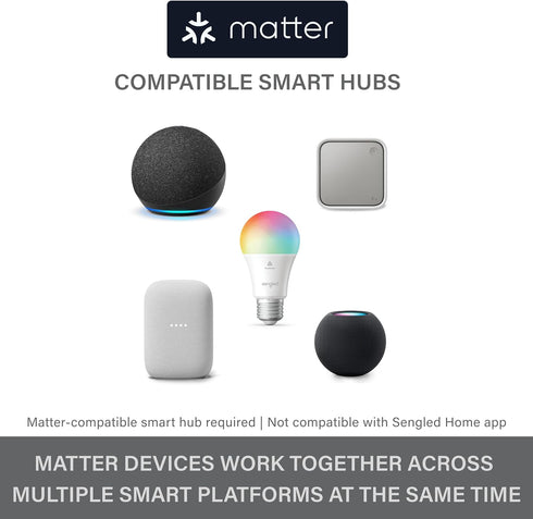 Sengled LED Smart Light Bulb (A19), Matter-Enabled, Multicolor, Works with Alexa, 60W Equivalent, 800LM, Instant Pairing, 2.4 GHz, Wi-Fi, 1-Pack...