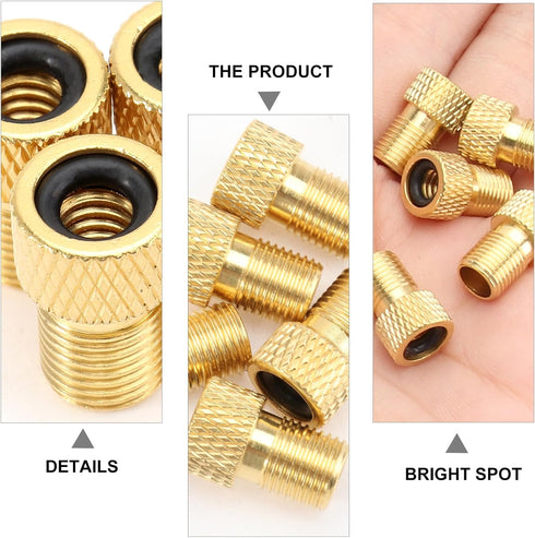 5pcs Bicycle Presta to Schrader Copper Valve,Gas Conversion Head Tire Valve Converter Professional Bike Accessories for Road Bike,Trek Bike Pump A...