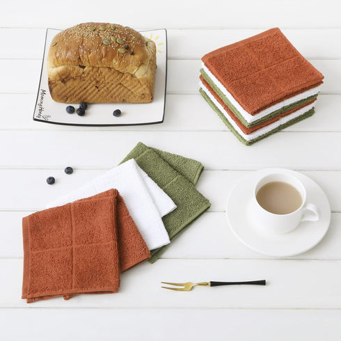 Glynniss Dishcloths Kitchen Highly Absorbent Dish Rags 100% Cotton Dish Cloths for Washing Dishes, Cleaning (11 x 11 Inches, 12 pcs, White)...