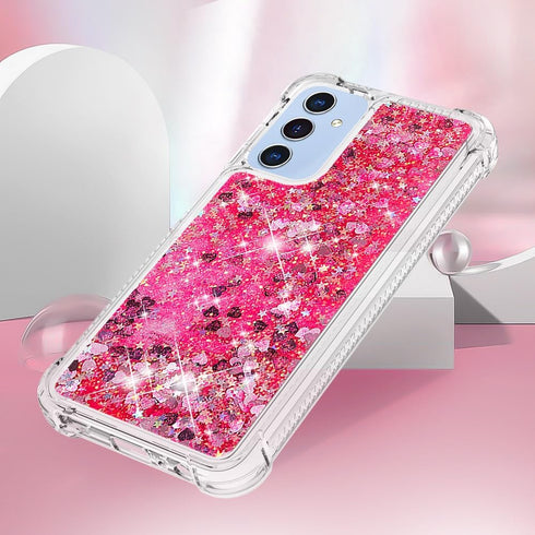 Case for Samsung Galaxy A15 5G Case Glitter Liquid Cute Clear Phone Case Floating Quicksand Shockproof Protective Bumper Soft TPU Case for Samsung...