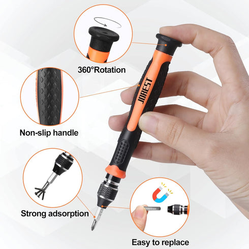 24Pcs Precision Screwdriver Set, Tool Kit with Torx T5 T6 T8 T9 T15, Triwing Y00, Star P5, Phillips PH00, etc, for Macbook, Laptop, PS5, PS4, Swit...