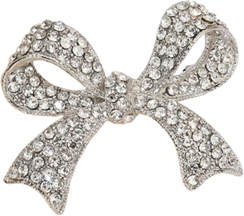 Rhinestone Bow Brooch Pins,Vintage Crystal Ribbon Bow Pearl Lapel Pins Elegant Clothes Hat Bag Brooch Accessories for Women Girls...