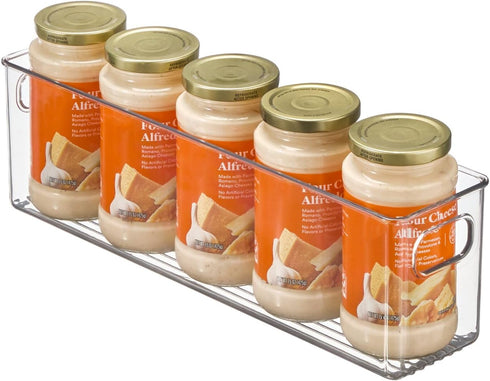 mDesign Plastic Kitchen Organizer - Storage Holder Bin with Handles for Pantry, Cupboard, Cabinet, Fridge/Freezer, Shelves, and Counter - Holds Ca...