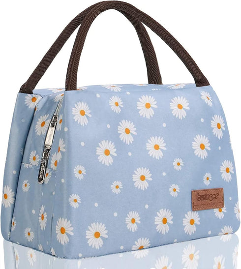 Buringer Insulated Lunch Bag Lunch Box for Women Men Adult Lunch Tote for Work Picnic Travel (Blue Daisy)...