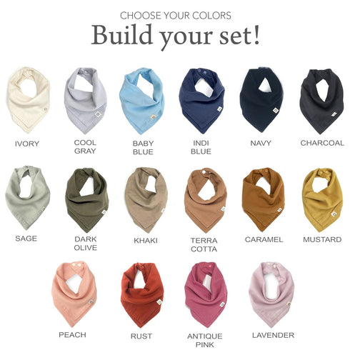 Kishu Baby Indi - Fairtrade Certified Organic Bandana Scarf Bib, Dual Layer, 4-Way Reversible Muslin Baby Bandana Bib for Boys...