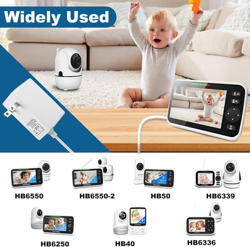for Hellobaby Monitor Charger Replacement Compatible with HelloBaby HB30 HB50 HB66 HB6550 Baby Camera Monitor. Hellobaby Monitor Charger for Indoo...