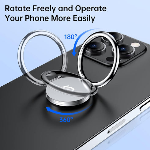 Syncwire Cell Phone Ring Holder Stand, 360 Degree Rotation Finger Ring Kickstand with Polished Metal Phone Grip for Magnetic Car Mount Compatible ...