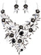 BriLove Wedding Bridal Leaf Cluster Jewelry Set for Women Crystal Flower Enamel Statement Necklace Dangle Earrings...